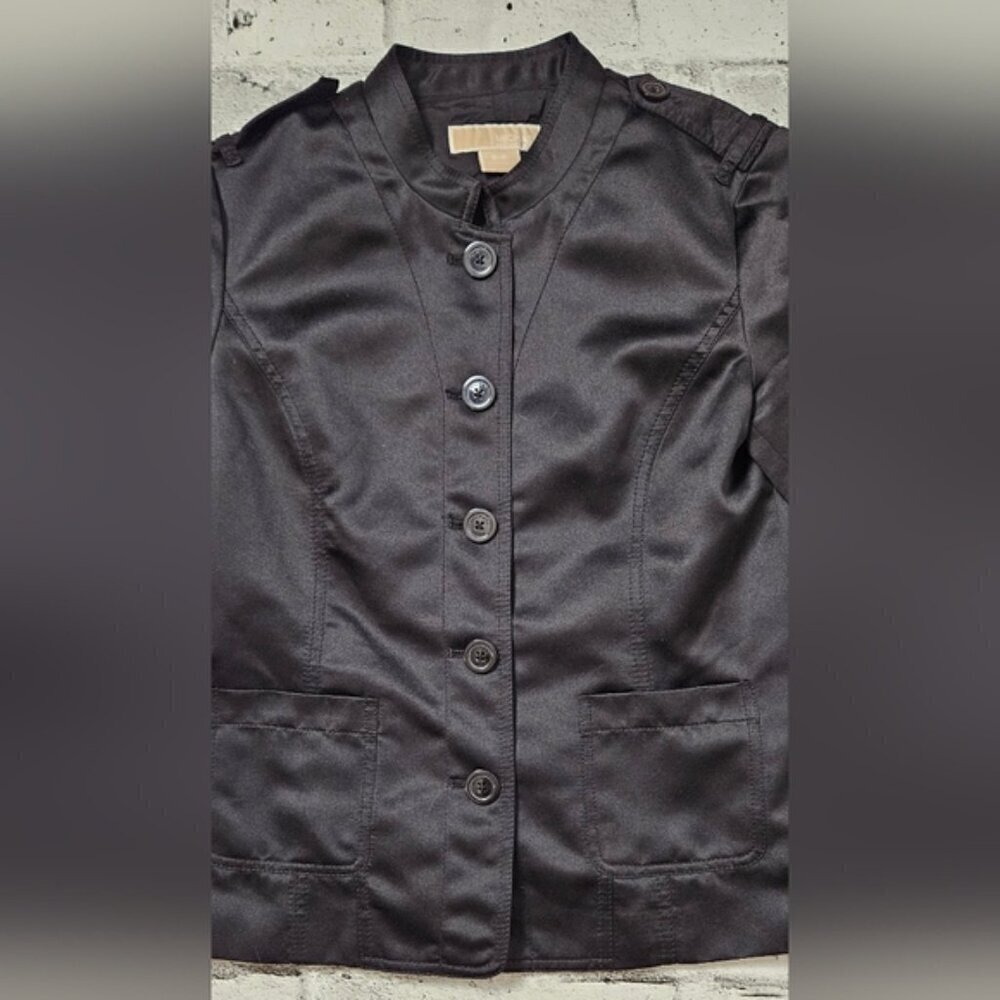 MICHAEL Michael Kors Black Button Front Blazer Womens Small - Picture 4 of 7